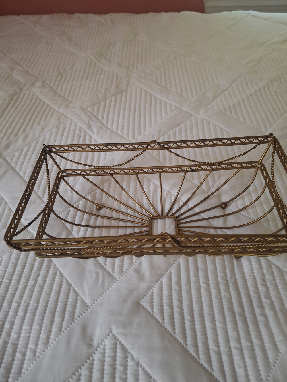 Gold Metal Decorative Basket - Elegant Home Organizer
